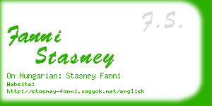 fanni stasney business card